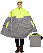 Image of Lightweight Cycling Rain Poncho Breathable Bike Hooded Raincoat with Reflector