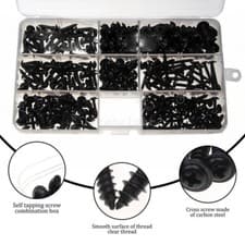 Image of 340Pcs Phillips Self Tapping/Drilling Black Screws Wafer Head for Timber & Metal