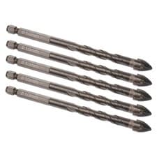 Image of 5pcs Titanium Masonry Drill Bit - [10mm x 120mm] Concrete Drill Bit w Hex Shank