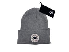 Image of Converse Chuck Embroidered Patch Beanie, Mens Beanie One Size, Grey, New