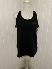 Image of ADIDAS LADIES BLACK STRIPE TANK TOP UK SIZE LARGE BNWT