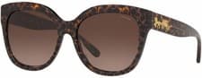 Image of Coach HC8264 Women’s Sunglasses Tortoise Rose Glitter, Dark Brown Gradient Logo