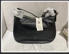 Image of TED BAKER WEBBING LARGE LEATHER HOBO BAG IN BLACK