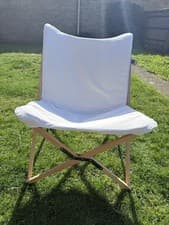 Image of 2 foldable chairs Garden Trading ,white canvas and wood