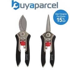 Image of Wilkinson Sword Precision Bypass Pruner Secateurs Snips Twin Pack Gardening Set
