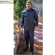 Image of MENS REGATTA ADULT 2 PIECE RAIN SUIT WATERPROOF JACKET TROUSERS SET