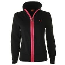 Image of Puma Move Top Sweatshirt Jacket Full Zip Black Pink Authentic Brand New