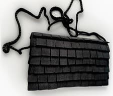 Image of Marks & Spencer Handbag New Ruffle Front M&S Frilled Shoulder Clutch Bag Black