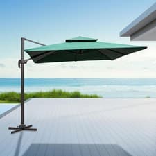 Image of Garden Parasol Cantilever Umbrella Sunshade Cross Base Aluminum 3m 360° Rotation
