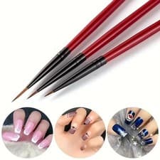 Image of [Ultra-Thin Paint Brushes] 3 Ultra-Thin Fine Tip Paint Brushes -  Rod Line Pe