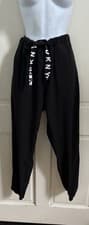 Image of DKNY SPORT NEW! Black Lightweight Logo Drawstring Pull On Jogger Pants Sz XL