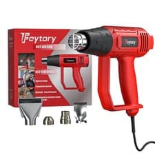 Image of Heat Gun 2000W Hot Air Gun Kit – Dual Temperature 60-600°C | 4 Nozzles - RED
