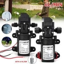 Image of 12V Water Pump High Pressure Diaphragm Self Priming 130PSI 6L/Min RV Caravan 72W