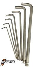 Image of BONDHUS Allen Key Ball End Hex Long BriteGuard Finish Metric & Imperial Sizes
