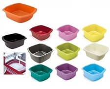 Image of Addis Large Plastic Washing Up Bowl Rectangular Kitchen Basin 9.5 Litre