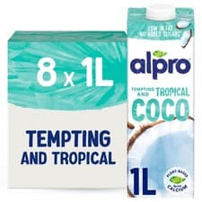 Image of Alpro Coconut Drink - Plant-Based Long Life Dairy 1 l (Pack of 8), Natural