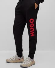 Image of HUGO Dutschi Mens Cuffed Hem Joggers - Black 001