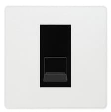 Image of BG Evolve Pearlescent White Single RJ11 Telephone Socket PCDCLRJ111 Black Insert