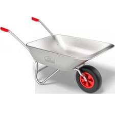 Image of 80L Galvanised Steel Wheelbarrow 100kg Garden Barrow Pneumatic Tyre 32cm Wheel