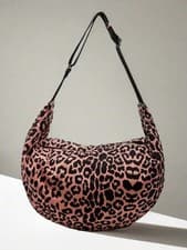 Image of Jessie Oversized Crescent Bag - Pink Leo