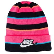 Image of Junior Nike Beanie Kids Hat Boys Girls Winter Warm Knit Black Swoosh OSFM