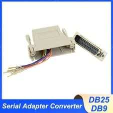 Image of RJ45 to DB25 DB9 Male Female Modular Male Pins Serial Adapter Converter