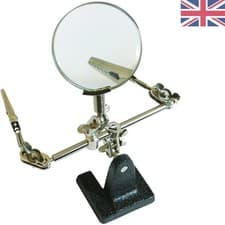 Image of Precision Helping Hands with 63mm Magnifying Lens - 2.5x Magnification, Silver