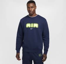 Image of Size Large- Nike Sportswear Air Fleece Crew Neck Sweatshirt Navy Blue HM0177 410