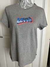 Image of Levi's Womens Gray Short Sleeve T-Shirt Cotton 100% Size M