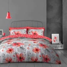 Image of LUXURY DUVET COVER SET WITH PILLOW COTTON FLORAL FITTED SHEET DOUBLE KINGSIZE