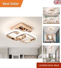 Image of Sleek Rose Gold Square Ceiling Lamp - 22W High-Efficiency LED, Easy Installation