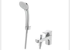 Image of Ideal Standard Cerabase Deck-Mounted Single Lever Bath Mixer & Shower Set Chrome