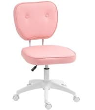 Image of Vinsetto Vanity Task Chair with Adjustable Height, Armless, Pink