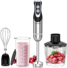 Image of FRESKO 4in1 Hand Blender 1000W Electric Stick Blender Stainless Steel 12 speeds
