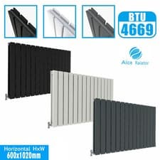 Image of Designer Horizontal Vertical Oval Column Flat Panel Radiator Central Heating Rad