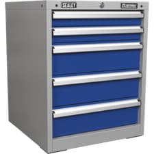 Image of Sealey Premier Industrial Workstation Cabinet 5 Drawer Blue / Grey