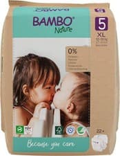 Image of Bambo Nature Nappies, Size 5 (27-40lb/12-18kg), Pack of 22