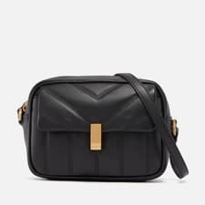 Image of Ted Baker Ayalily Quilted Camera Bag Black Sophisticated Leather Handbag New