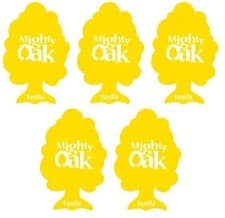 Image of 5 x Mighty Oak Hanging Car Air Freshener Freshner Fragrance Scent - VANILLA