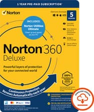 Image of Norton 360 Deluxe 5 Device + Utilities Ultimate 2026 1 Year EMAIL Delivery
