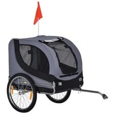 Image of PawHut Pet Bicycle Trailer Steel Dog Bike Carrier Water Resistant Travel Grey