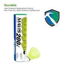 Image of YONEX Mavis 200i Green Cap Nylon Shuttle - Yellow (Slow, Pack of 6) Free Post