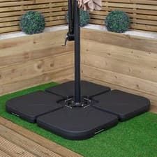 Image of 4 Piece Square Cantilever Parasol Base Weight Set Fillable with Sand or Water