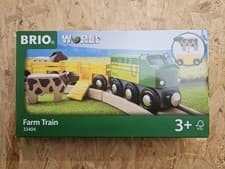 Image of Brio World Farm Train 33404 Wooden Railway New Boxed 2011