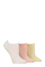 Image of Womens Bamboo No Show Socks - Elle Sport Mesh Black White Assorted - 3 Pair Pack