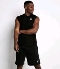 Image of BNWT 11 DEGREES Men's Designer Crew Core Cut Off Sleeve T Shirt Size XS