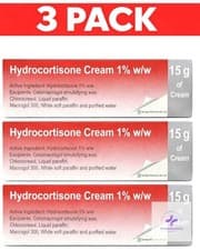 Image of Hydrocortisone Cream 1% - Itching Irritated Skin Inflammation - 15g Pack Of 3-