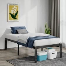 Image of 3ft Single Bed Frame Mattress Foundation Metal Iron Bed with Under-bed Vmuwvcxad