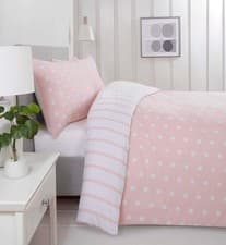 Image of Spots & Stripes Brushed Duvet Cover Set - Blush