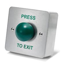 Image of SecureMyDoor - PRESS TO EXIT Green Dome Button Push Door Release Switch NEW